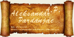 Aleksandar Pardanjac vizit kartica